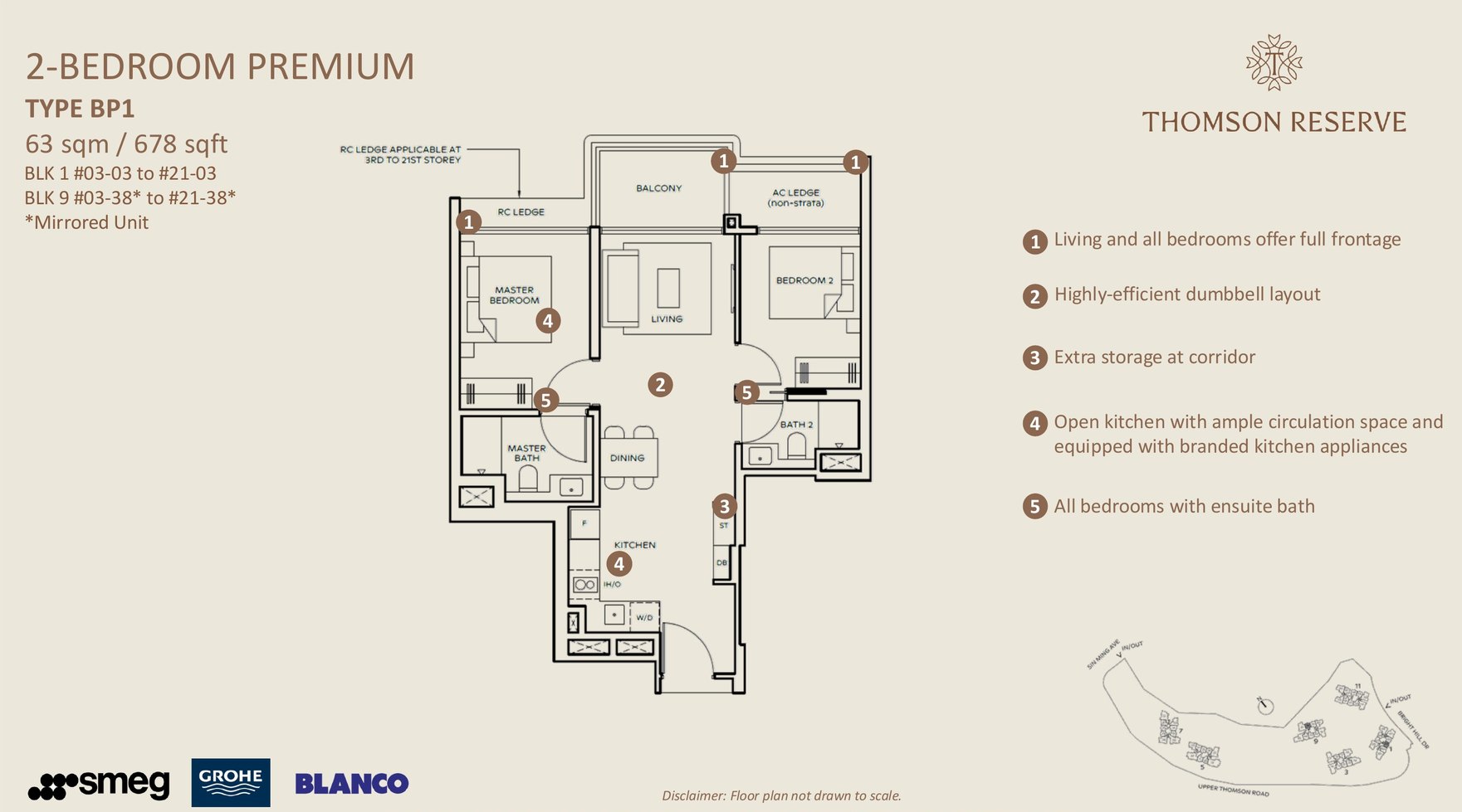 2 Bedroom Premium · Type BP1 floor plan